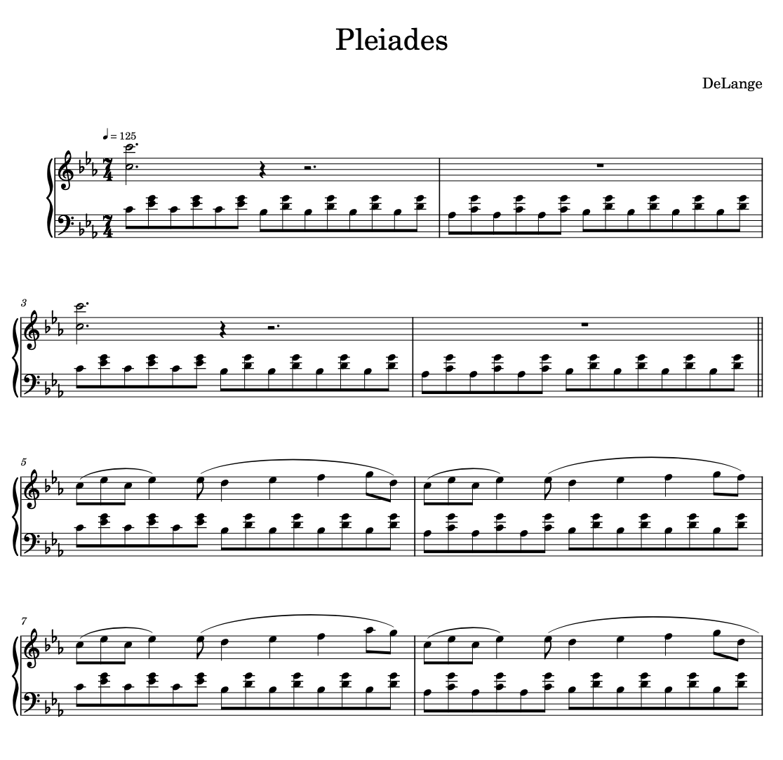 Piano sheet music download pdf Pleiades by DeLange