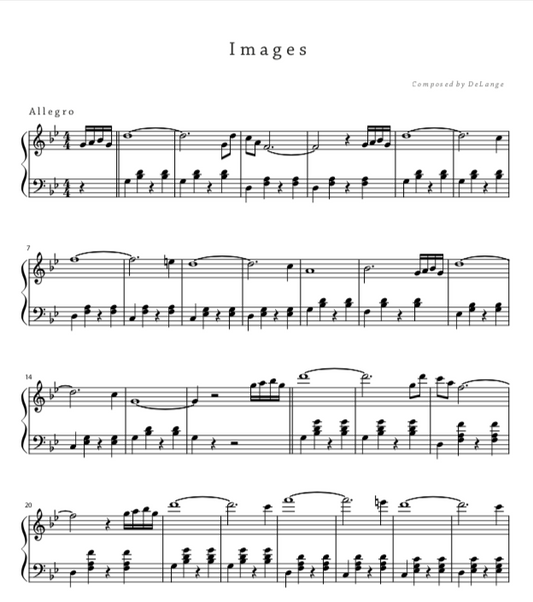 Piano sheet music download pdf Images by DeLange