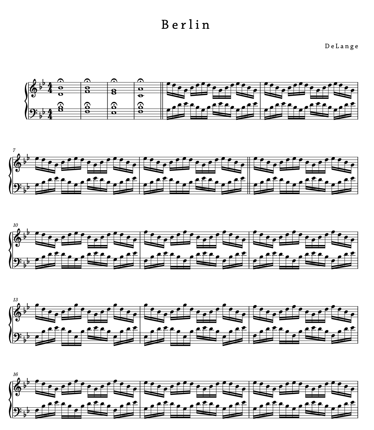 Piano sheet music download pdf Berlin by DeLange
