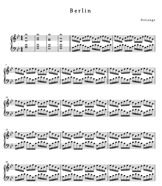 Piano sheet music download pdf Berlin by DeLange