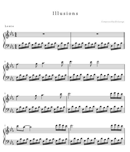 Piano sheet music download pdf Illusions by DeLange