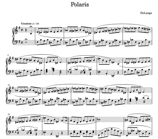 Piano sheet music download pdf Polaris by DeLange